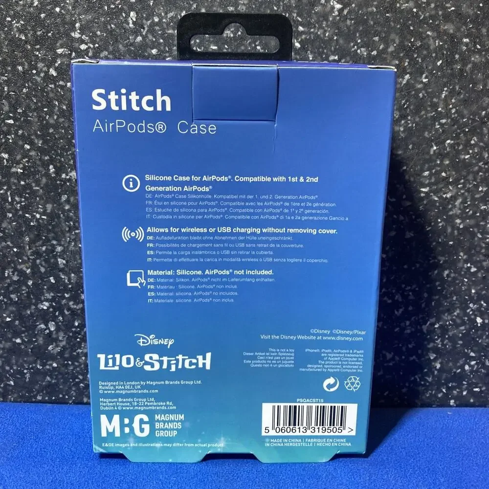Disney Stitch AirPods Case- Compatible with Generation 1 & 2 AirPods NIB